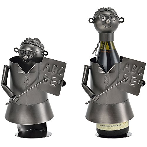 [en.casa] Flaschenhalter Lehrer Weinhalter Geschenk Weinflaschen-Halter Wein Ständer - Perfektes Weihnachtsgeschenk