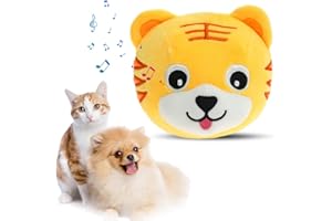 Topbashgo Balle active, en peluche, pour chien et chat, jouet, au motif de tigre