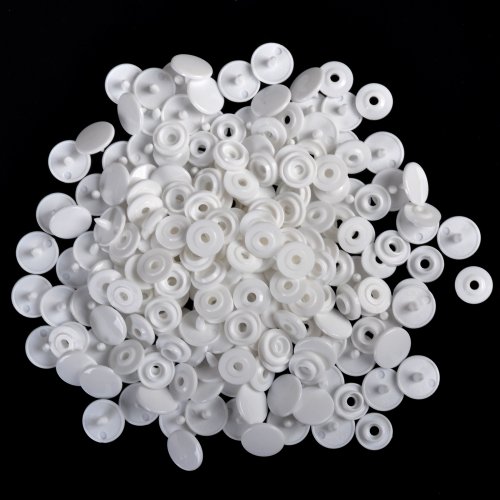 100SET KAM PLASTIC RESIN WHITE SNAPS BUTTON FASTENERS PRESS STUD POPPERS SIZE 16 T3