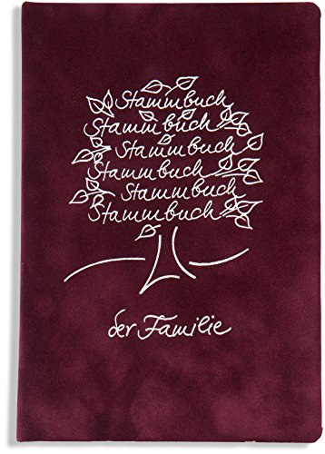 Stammbuch der Familie -Deau-, Familienstammbuch, Bordeaux, Velours, Silberprägung, Ringmechanik, Stammbücher