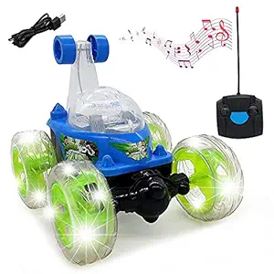 RUTVI ENTERPRISE Remote Control Rechargeable Acrobatic 360 Degree Twisting Stunt Car with Music & Lights and Charger for Kids 3 4 5 6 7 8-12 Year Old Boy Toys Birthday Gifts Multicolor