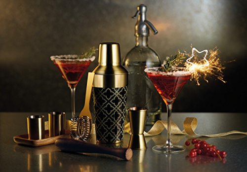 BarCraft Cocktail-Shaker Metall, 650 ml, Messing-Optik - 3