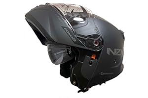NZI Combi 3 Duo Antracita Mate - Casco de Moto Modular Abatible con Visor Solar - Unisex Hombre y Mujer - Homologado P/J ECE 22.06