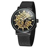 FORSINING Men's Automatic Fascinated Water-resistant Popular Skeleton Stainless Steel Bracelet Crystal Watch