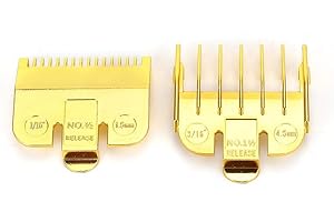 PONGNAS Universeller Kammaufsatz Aufschiebekämme für Wahl Haarschneidemaschine Schermaschine, 1,5 mm 4,5 mm professionelles Kamm Set Trimmer Aufsätze Schneidführung(Gold)