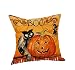 Produktbild YunYoud Halloween Kissen Fälle Leinen Sofa Kürbis Geister Kissen Abdeckung Zuhause Dekor (45 x 45 cm, Bunt)