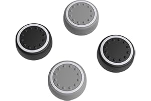 JINGDU Capuchon de Joycon pour Nintendo Switch,Prises de Pouce Caps en Silicone pour Switch Joystick,4Pcs Kit Thumb Grip Caps for Switch/Switch OLED/Switch Lite,Black and Grey
