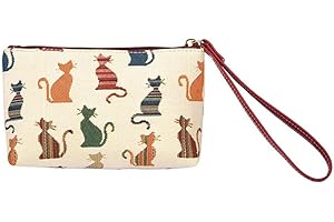 Signare Tapestry Small Wristlet Clutch Bag for Women, Ladies Wristlet Purses with Wrist Strap & Zip Closure