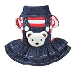 Culater-Inverno-Caldo-Nuovo-Cane-Vestito-per-I-Vestiti-del-Cane-di-Alta-qualit-Jean-Abbigliamento-Pet-Fashion-Cani-Pet-Principessa-Abiti-A-Strisce-Nero-Rosso-XS-Rosso