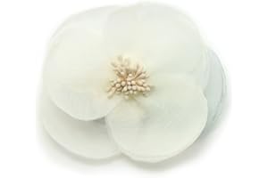 Meilliwish Nuovo stile Elegante Panno di seta Bellissimo Fiore Clip artiglio per capelli Perno di capelli per le donne ragazze (A93)(White)