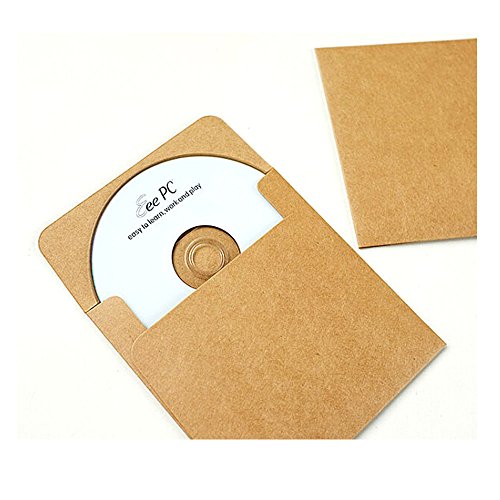 JPSOR 50 Stück 5” Kraftpapier CD Papierhüllen Umschlag DVD Umschlag - 2