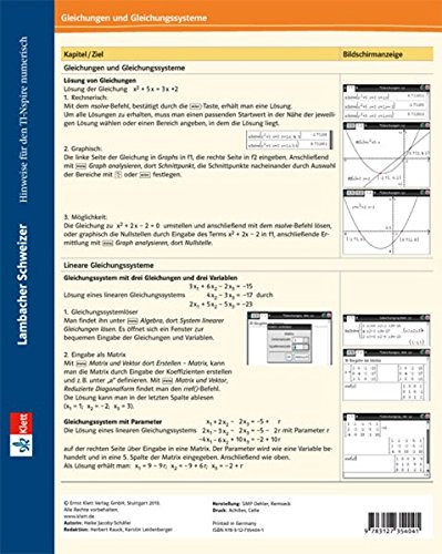 Preisvergleich Produktbild Lambacher Schweizer: Klappkarte für TI-Nspire numerisch