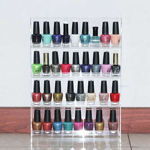 MAKARTT 4-Schichten Regale-Set Acryl Nagellack Rack Aufbewahrungsbox Ausstellungsstand 33-45 Flaschen - 4