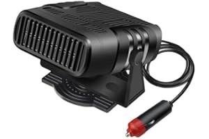 Etomvoop Tragbare Auto Heizlüfter, 12V 120W Auto Windschutzscheibenheizung Lüfter Heizung Entnebelung Entfroster mit 360 ° drehbarer Basis für Auto SUV Wohnmobil (12V 120W)