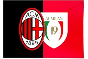 AC Milan Bandiera Ufficiale 19° Scudetto 21-22, Campioni d'Italia, 100x140cm, rosso/nero