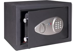 BTV | Caja Fuerte Electrónica de Sobreponer modelo Alpha 25 |Caja de Seguridad con Puerta de 4 mm y Cuerpo de 1.5 mm de Espesor | Caja Fuerte de Depósito | 37 x 28.5 x 27.5 cm