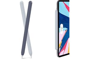AHASTYLE Custodia in Silicone Cover Ultra Sottile Compatibile con Apple Pencil 2nd Generazione, iPad Pro 11 12,9 Pollici - Confezione da 2 (Blu Notte & Azzurro)
