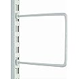 EAI Twin Slot Wall Shelving Book End - 20cm, White | Strong, Heavy Duty Spring Rod Bookend | For Shed, Garage, Indoor Storage | Easy To Install Rack | Prevents Books & Magazines Falling