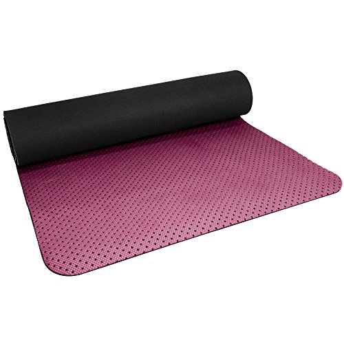 Rutschfeste Yogamatte »Suri« aus umweltfreundliche und weichen TPE hergestellt ( Maße: 183 x 61 x 0,5 cm ) inkl gratis Tragebänder für die Matte – die ideale Matte für Yoga & Pilates – natürlich geruchslos / in den Farben schwarz, blau, grün, orange, türkis und pink / auch als Sportunterlage / Fitnessmatte bzw. Gymnastikmatte verwendbar. Die Oberfläche ist rutschfest, angenehm, strapazierfähig & langlebig. - 6