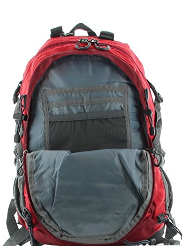 Franky Rucksack 14 Zoll Laptopfach RS10 – Hellrot Dunkelrot Grau - 8
