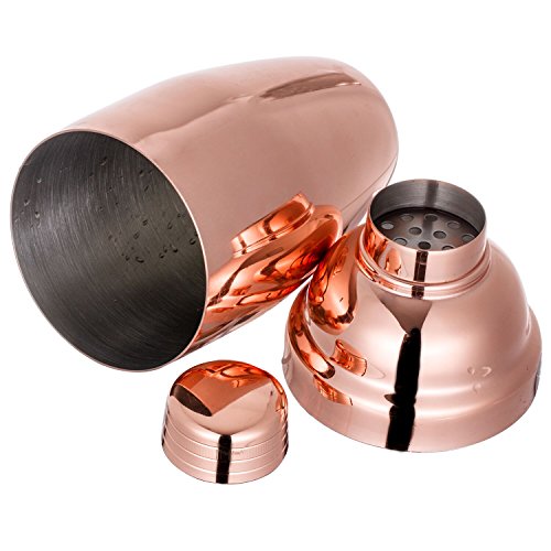 HOMEKEROS Kupfer Cocktail Shaker Profi Bar Shaker Edelstahl Rostfrei 550ml - 4