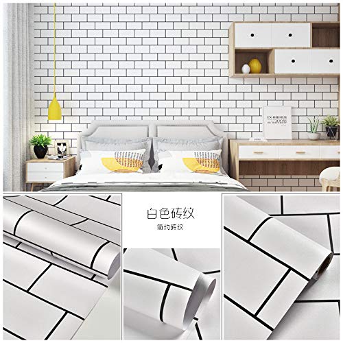 Preisvergleich Produktbild Modernes selbstklebendes einfaches wasserdichtes Tapetengitter-warmes Schlafzimmerhintergrund-Tapetenweiß-...
