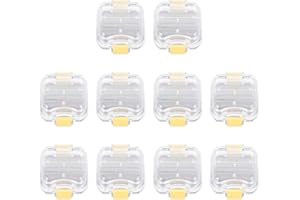 Gokoti 10 Uds Caja de PláStico para Dentaduras Postizas con PelíCula Caja de Almacenamiento de para Dentaduras Postizas Caja de Dientes de Membrana para Implantes Dentales