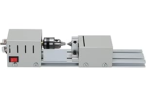 Dhouse 6 In 1 Multi-Metal Mini Lathe DIY Wood Model Making Drilling and Milling Machine Processing Desktop Woodworking Wood DIY Tool Lathe Compound Drilling Machine Sliding Table