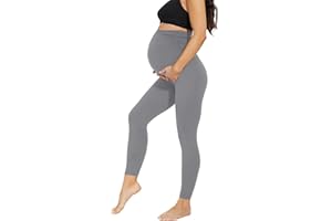 AMIYOYO Damskie legginsy ciążowe z wysokim stanem, nieprzezroczyste, spodnie ciążowe, rozciągliwe, dla kobiet w ciąży, długie