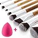 Bamboo Makeup Brushes - 11 Piece Set with Premium Synthetic Hair and Natural Bamboo Handles for Face Cheeks and Eyes, BONUS Complexion Beauty Makeup Sponge Blender!