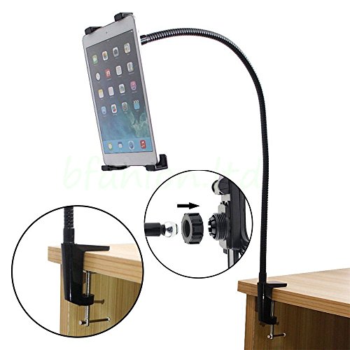 LESHP Tablet Schwanenhals Halterung Ständer, 360 Grad drehbar Verstellbare Klemme für iPad Pro 24,6 cm iPad Air/Air 2, iPad Mini 3/Mini 2/Mini (schwarz) - 2