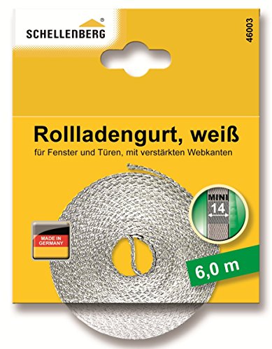 Schellenberg 46003 Rollladengurt 14 mm/6.0 m, weiß