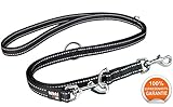 NIKKIPET Hundeleine, schwarz + Reflektoren, massiv und...