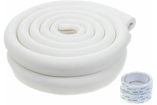 TUKA 4 Mètre (2x2m) Rouleau en Mousse Anti Choc Protecteurs Bords de Table en Verre, U-Forme Rouleau Mousse Bord, Sécurité pour Bébé Enfant, Protections de rebords, Blanc Cassé, TKD7003 Off-White
