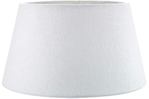 Traditional 8 Inch White Linen Fabric Drum Table/Pendant Lamp Shade 40w Maximum by Happy Homewares