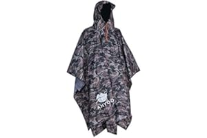 Anyoo Waterproof Rain Poncho Lightweight Hiking Rain Coat Jacket Hooded for Outdoor Activities,One Size