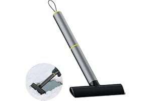 MIGIFTDY Skrobaczka do lodu 2 w 1, bez zarysowań, skrobaczka do szyb samochodowych, skrobak do lodu, wykonana z wytrzymałej stali nierdzewnej i TPU, chroni przed zadrapaniami