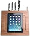 Produktbild CTA Digital Bambus Tablet-Ständer Halterung für iPad Air und iPad 2/3/4 Verstellbar mit Integriertem Messerblock und Eingabestift Stylus - Natur