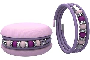 TOO LATE Macaron TOOLATE Bracciale Donna Caucciù con Perle Colorate e Strass, Made in Italy