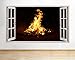 Price comparison product image b133 bonfire Camping Fire Outdoors Orange Wall Decal Poster 3D Art Stickers Vinyl Room(Medium (52x30cm))