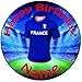 Produktbild personalisierbar Full Farbe Frankreich Fußball Zuckerguss Cake Topper, 20,3 cm (20 cm) vorgeschnittenen Kreis