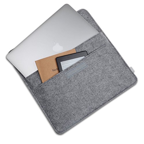 Inateck 15,4″ Macbook Pro Retina Filz Sleeve Hülle Ultrabook Laptop Tasche Speziell für Apple Macbook pro 15,4 Zoll entworfen [Größe: 39,5 cm x 26,5 cm, Verschluss mit Klettband, Farbe: Grau] - 8