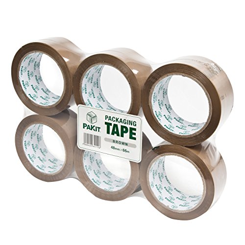 Pakit 6 Klebeband-Rollen, braun, für Verpackung von Schwerlast, für Pakete und Boxen, Extra Haftung • 48 mm x 66 m von Pakit® - 2
