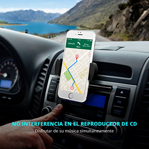 Soporte M  vil Coche para Ranura de CD de Coche Mpow CD Slot Car Mount con Sostenedor 360    Rotaci  n para iPhone 7 7Plus 6  6 Plus  6S SE  iPod Touch  Nexus 4 5  HTC  Sansum  Huawei  Motorola  Sony y Dispositivos GPS