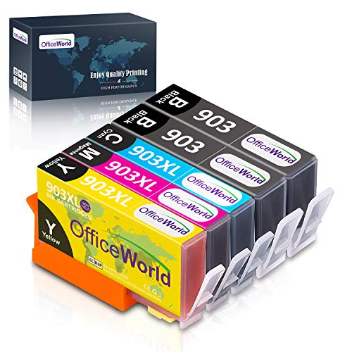 OfficeWorld 903 L 903 XL Sostituzione per Cartucce HP 903L 903XL Alta Capacità Compatibile con HP Officejet 6950 HP Officejet Pro 6960 6970, confezione da 5 (2 Nero,1 Ciano,1 Magenta,1 Giallo)