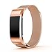 Produktbild Für Fitbit Laden 2 Ersatz Armbänder, phifo Loop Edelstahl Milanaise Armband Smart Watch Schlaufe mit einzigartige Magnet Lock Verstellbare Größe gut für Smart Watch in Schlaf-Monitor Touch Bildschirm Activity Tracker, rose gold, Small (5.5"-6.7")