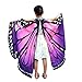 Produktbild Elecenty Soft Schmetterlingsflügel Shawl Fairy Nymph Pixie Costume Accessory Schmetterling Flügel Schal Schals Nymphe Poncho Kostüm Zubehör für Show Daily Party Fasching (Einheitsgröße, Lila 4)