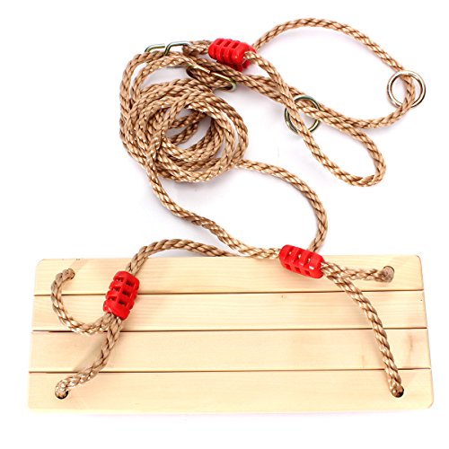 KING DO WAY Wooden Children Outdoor Indoor Rainproof Garden Games Traditional Swing Seat Rope Adjustable 40x16x1.2cm Max load weight 120kg reviews KING DO WAY Wooden Children Outdoor Indoor Rainproof Garden Games Traditional Swing Seat Rope Adjustable 40x16x1.2cm Max load weight 120kg