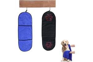 CaiYuanGJ Pack of 2 Pet Bath Towel, Dog Towel, Extra Absorbent, Ultra Absorbent Microfibre Pet Bath Towel, Quick-Drying Pet Drying Towel, Large for All Dogs and Cats, 65 x 23 cm