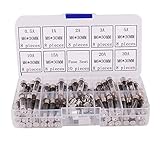 Nuevo y de alta calidad 72 unids 6x30mm 8 Tamaños Rápido Soplado Tubo De Vidrio Fusible Kit Eléctrico Surtido Del Coche W / 10 unids Portafusibles 250 V 0.5A-30A Caja llena